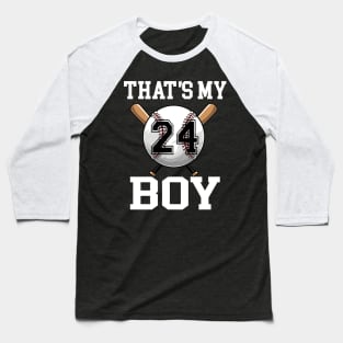 That's My Boy #24 Baseball Jersey Number 24 Baseball Dad Father's Day Baseball T-Shirt